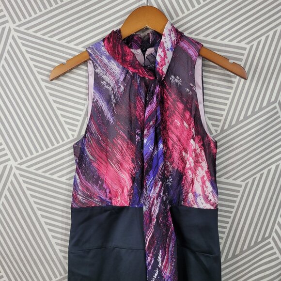 BCBG Max Azria Silk Sheath Dress Size 4 Prom Party Pink Bow Pleated Vintage Y2k - Picture 3 of 7